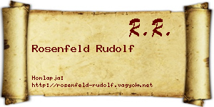 Rosenfeld Rudolf névjegykártya