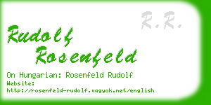rudolf rosenfeld business card